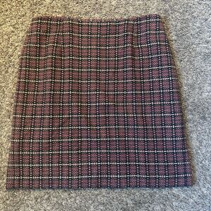 LOFT Plaid Mini Skirt - Pink and Black